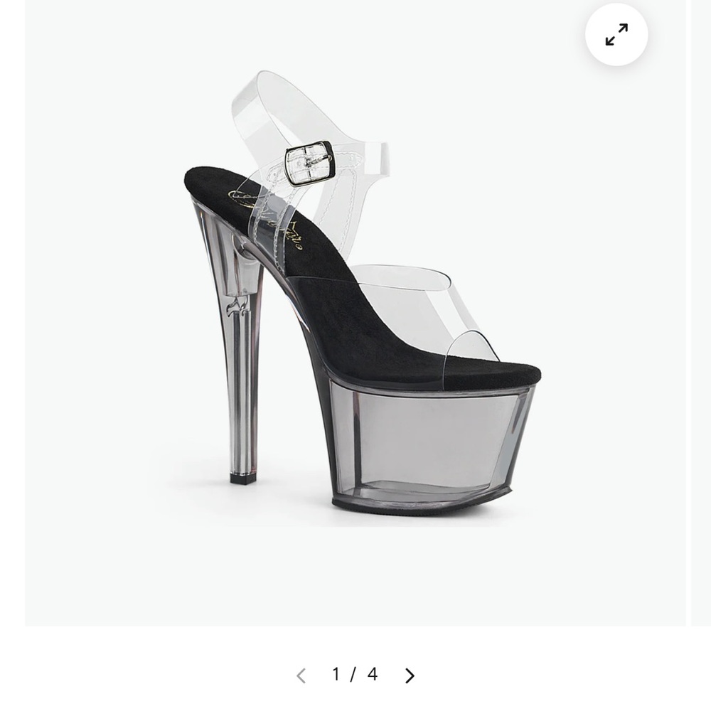 Pleaser Sky-308T High Heel Platform in Clear/Gray
